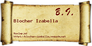 Blocher Izabella névjegykártya